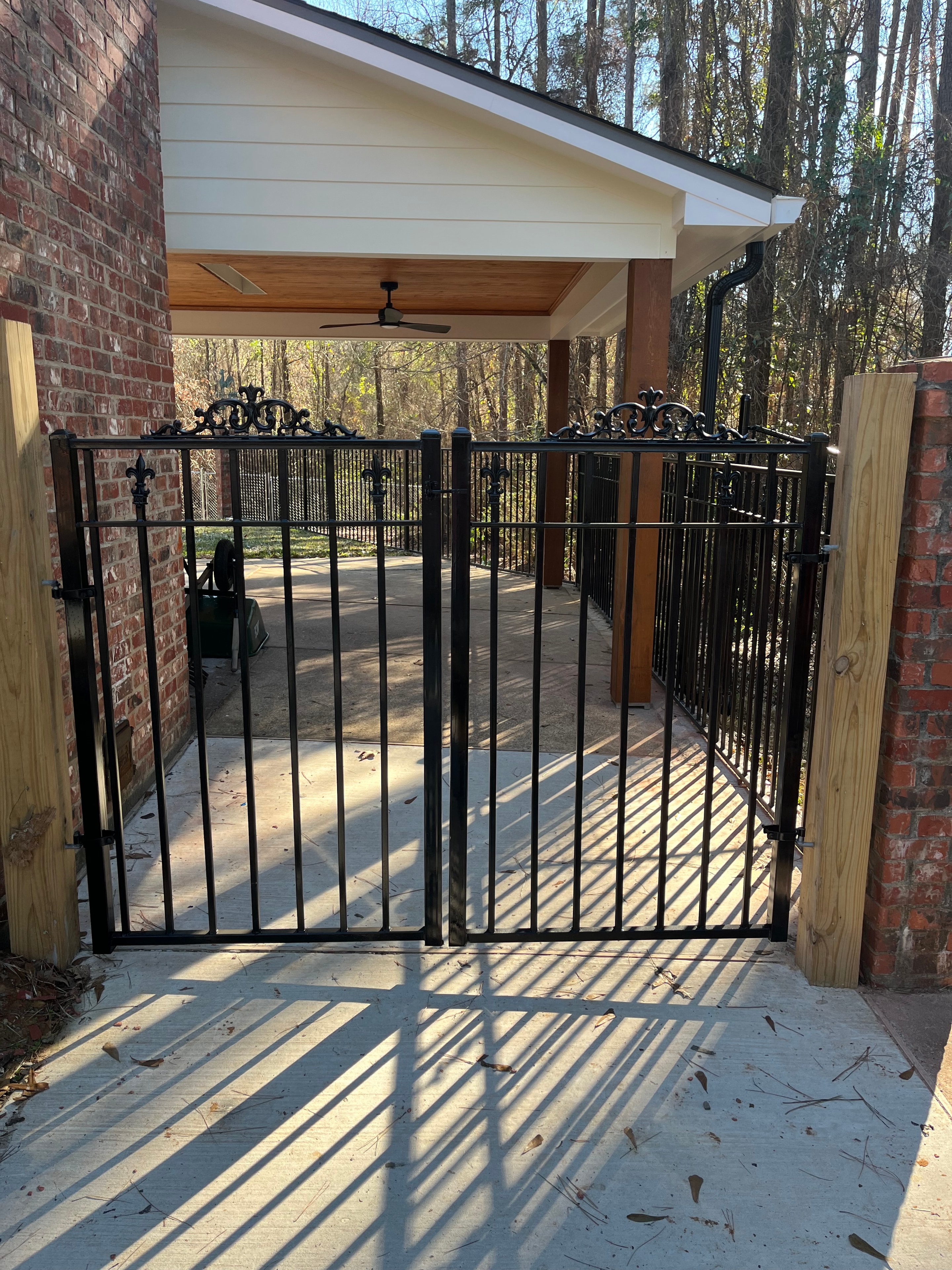 Ornamental iron double gate