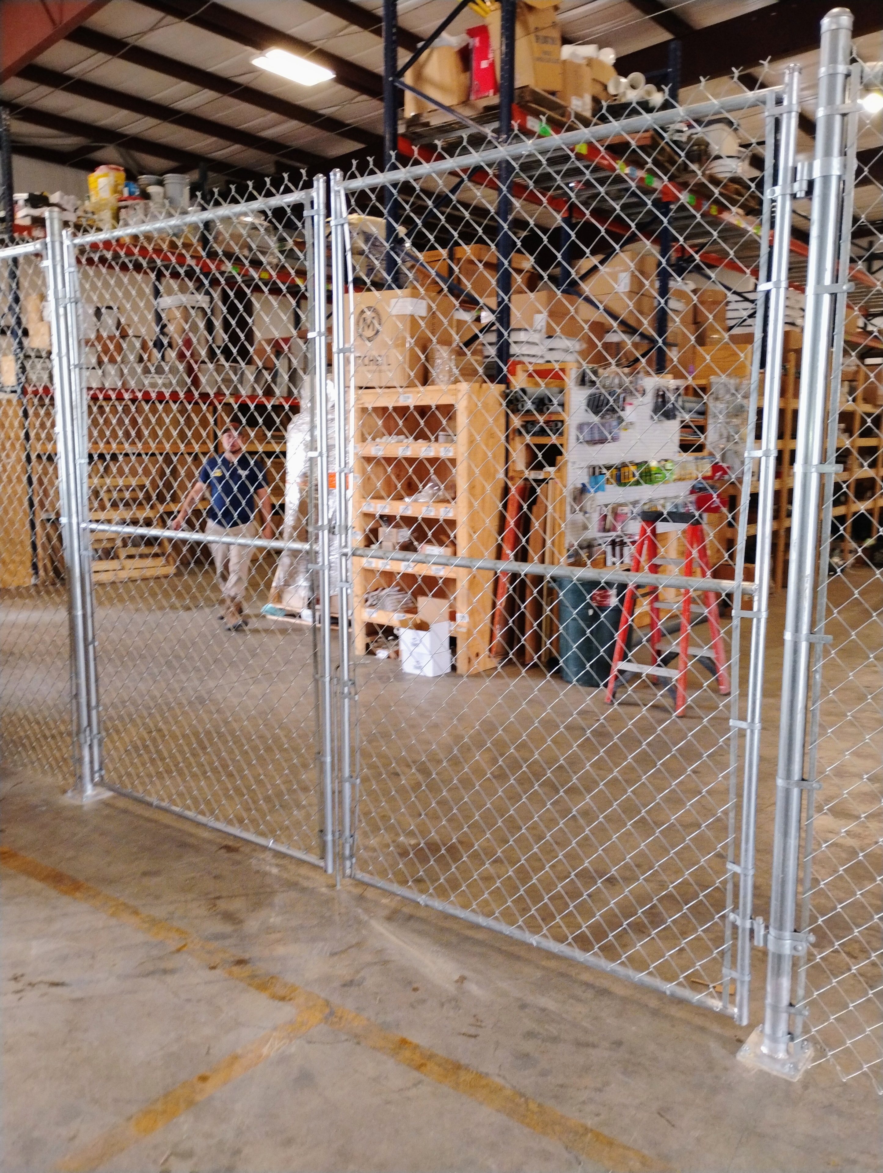 Commercial warehouse double gate