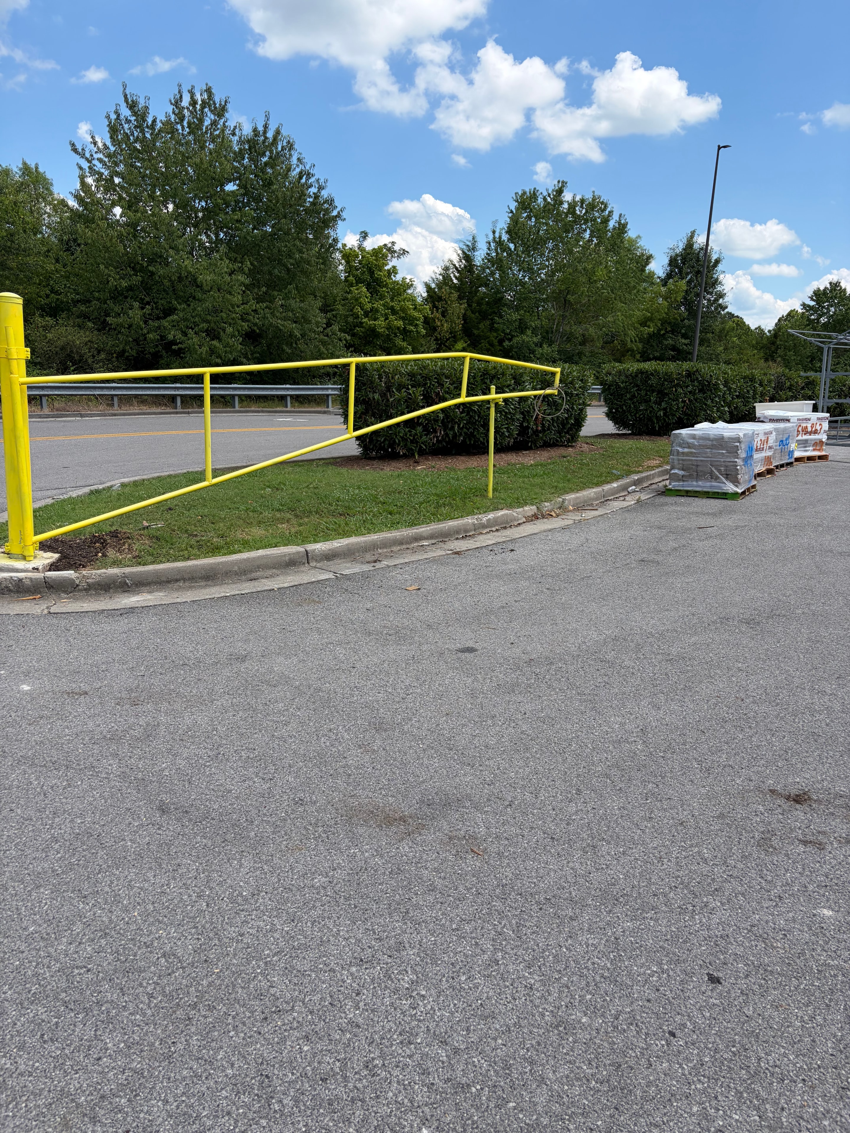 Steel gate frame parking lot