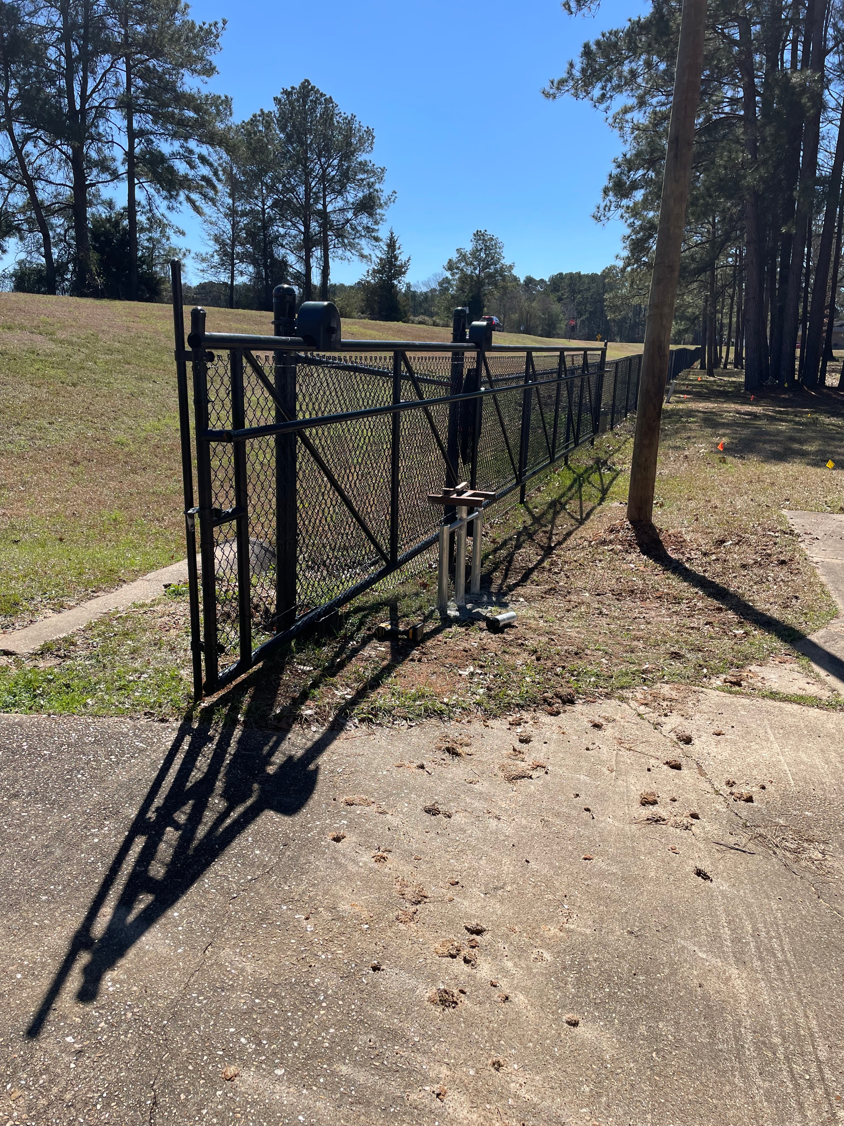 Automated gate installed on rural property